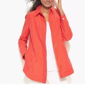 Eileen Fisher Women's Raincoat Windbreaker Jacket Red Nylon Blend Size XL